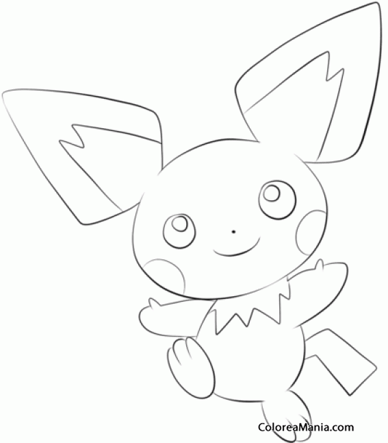 Colorear Pichu. Generation II Pokemon (Pokemon), dibujo para colorear gratis