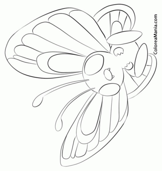 Colorear Butterfree. Generation I Pokemon