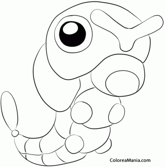 Colorear Caterpie. Generation I Pokemon 