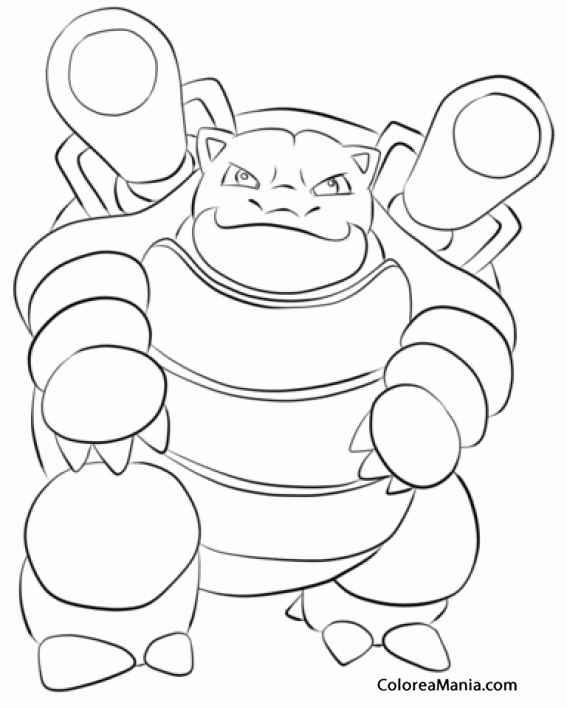 Colorear Blastoise. Generation I Pokemon 