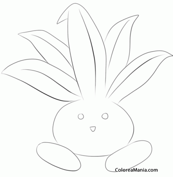 Colorear Oddish. Generation I Pokemon 