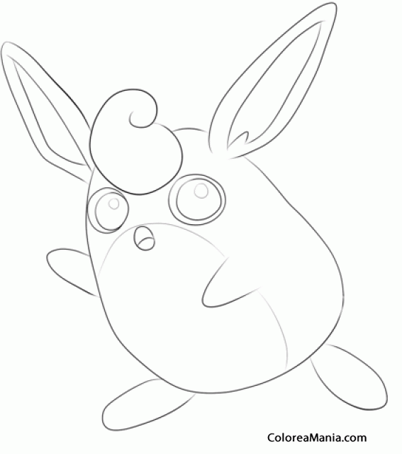 Colorear Wigglytuff. Generation I Pokemon