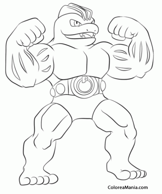 Colorear Machoke. Generation I Pokemon