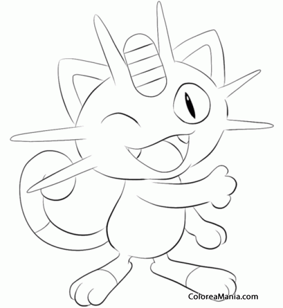 Colorear Meowth. Generation I Pokemon