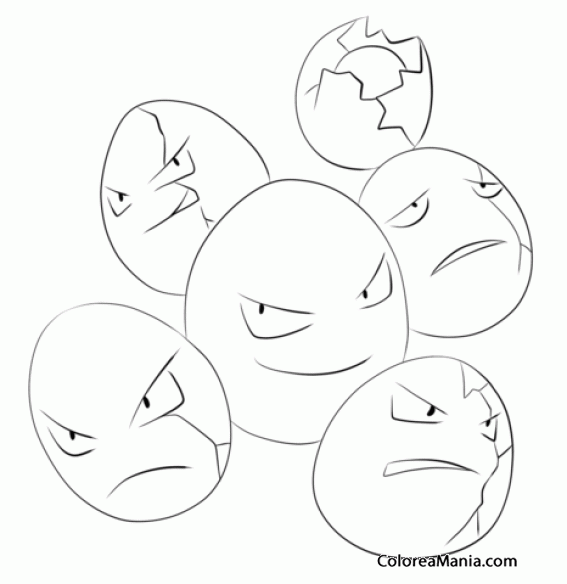 Colorear Exeggcute. Generation I Pokemon