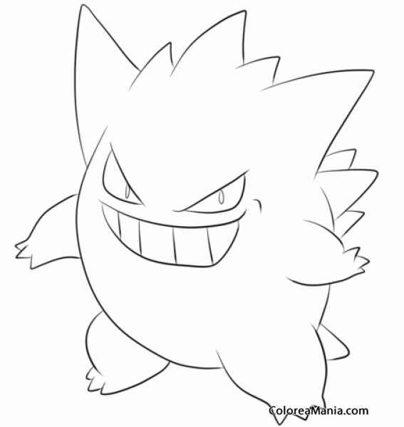 Colorear Gengar. Generation I Pokemon