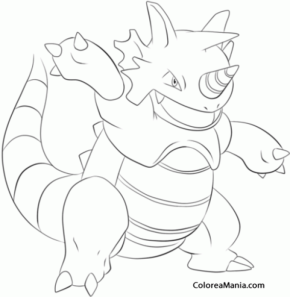 Colorear Rhydon. Generation I Pokemon