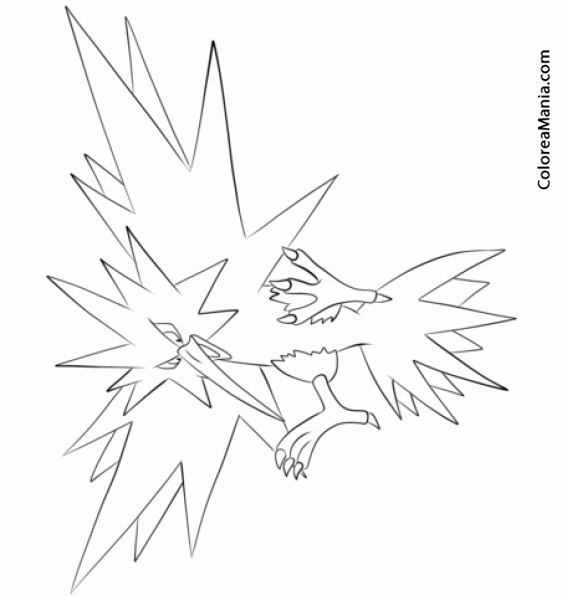 Colorear Zapdos. Generation I Pokemon