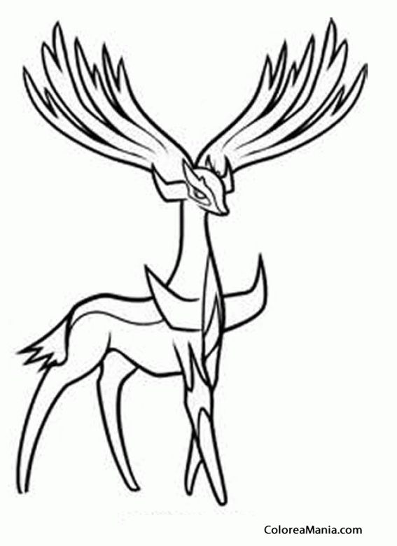 Colorear Xerneas de pie