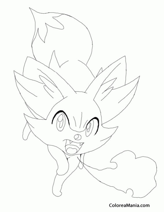 Colorear Fennekin enfadado