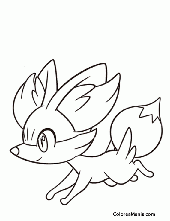 Colorear Fennekin corriendo