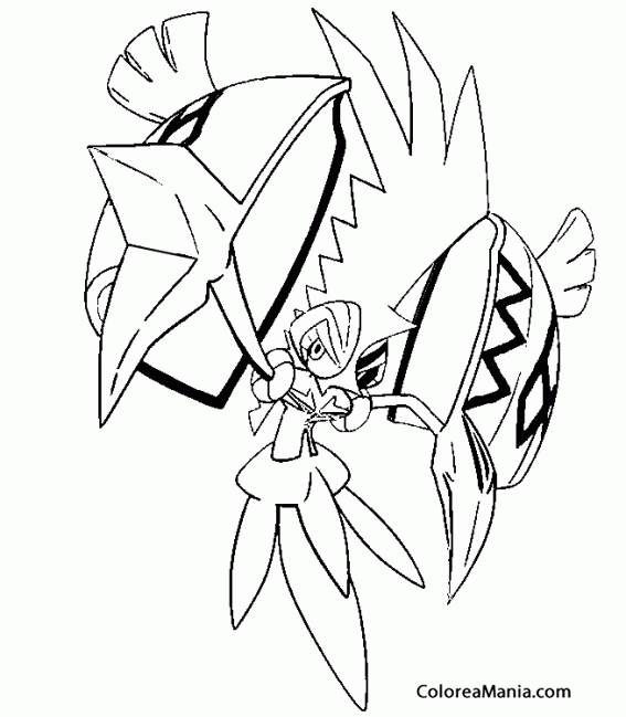 Colorear Tapu Koko. Pokemon Sol y Luna