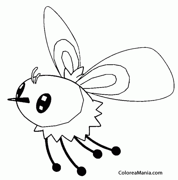 Colorear Cutiefly. Pokemon Sol y Luna