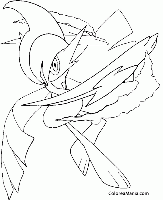 Mega Gallade Pokémon A4 para colorir