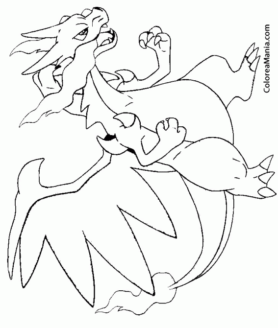 Colorear Mega X Charizard