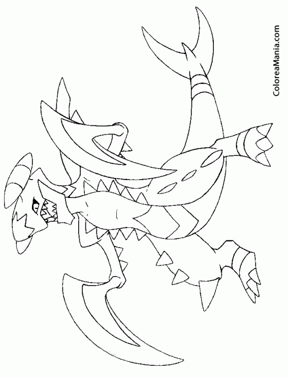 Garchomp Mega Colorear Dibujo Pokemon Dibujos Gratis Votos Sketch Coloring Page...