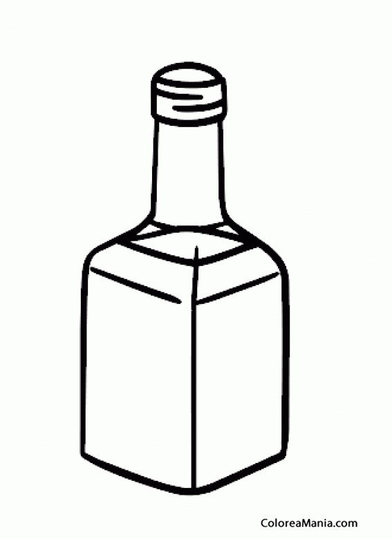 Colorear Botella de Licor (Bebidas), dibujo para colorear gratis