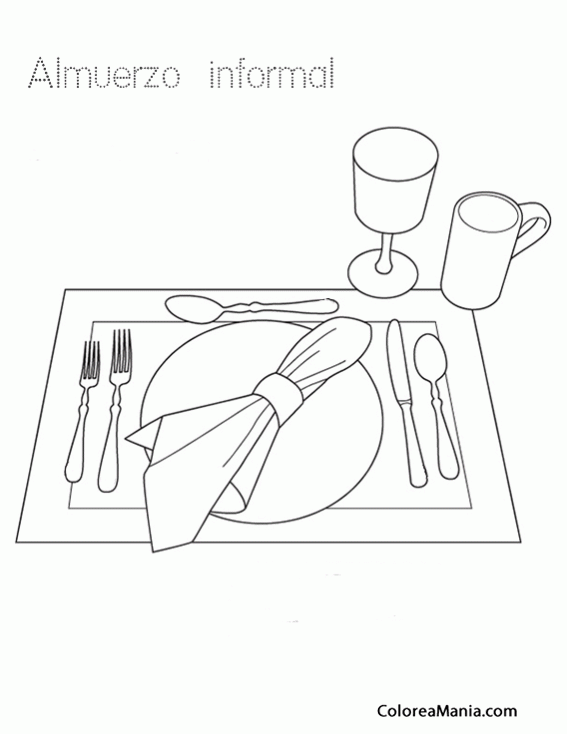 obispo nicotina Triturado Colorear CUbiertos para almuerzo informal (La mesa), dibujo para colorear gratis obispo nicotina Triturado Colorear CUbiertos para almuerzo informal (La mesa), dibujo para colorear gratis