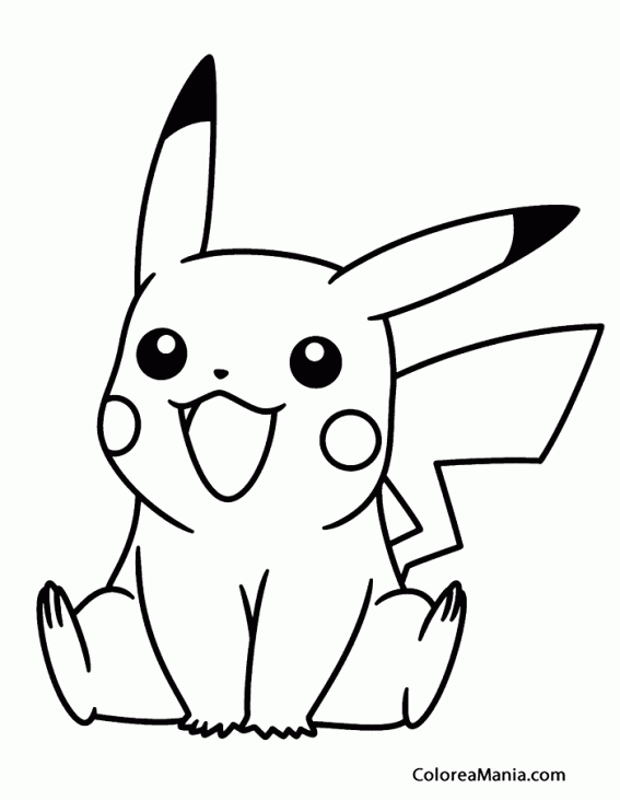 Colorear Pikachu 2 (Pokemon), dibujo para colorear gratis