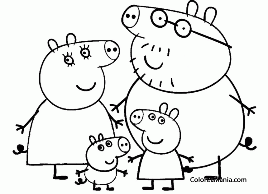 Colorear Familia Peppa Pig Peppa Pig Dibujo Para Colorear Gratis