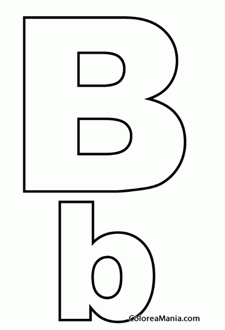  Colorear Letra B, b (Abecedarios), dibujo para colorear gratis