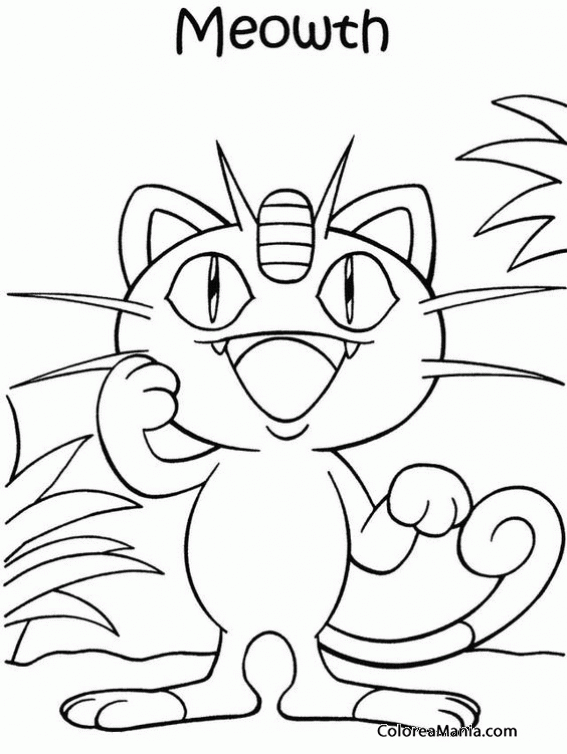 Colorear Pokemon Meowth 2