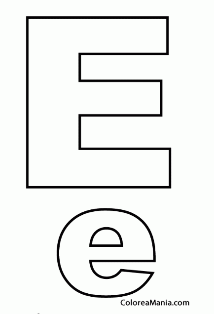 Operación posible alimentar bestia Colorear Letra E, e (Abecedarios), dibujo para colorear gratis