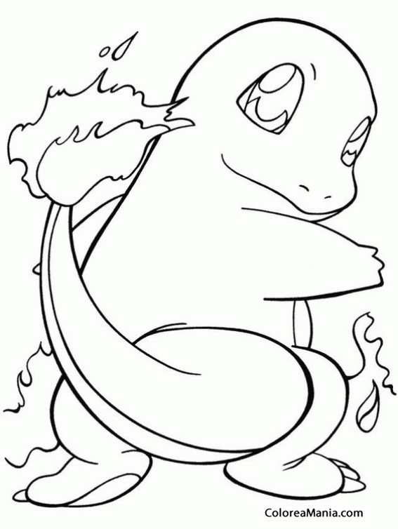  Colorear CHarmander   (Pokemon), dibujo para colorear gratis