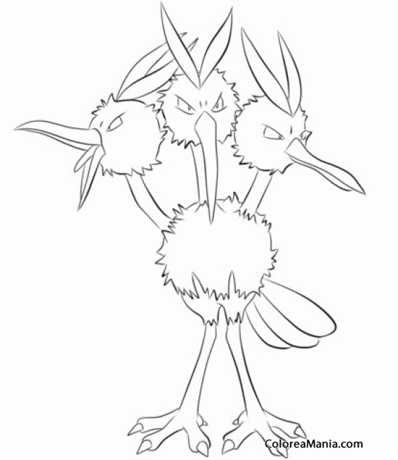 Colorear Pokemon Dodrio