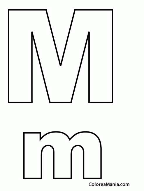 Colorear Letra M, m (Abecedarios), dibujo para colorear gratis Colorear Letra M, m (Abecedarios), dibujo para colorear gratis