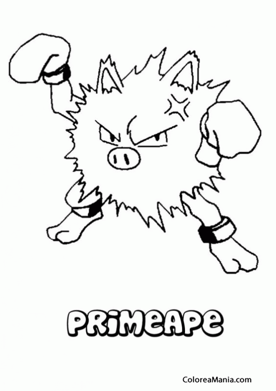 Colorear Primeape 2