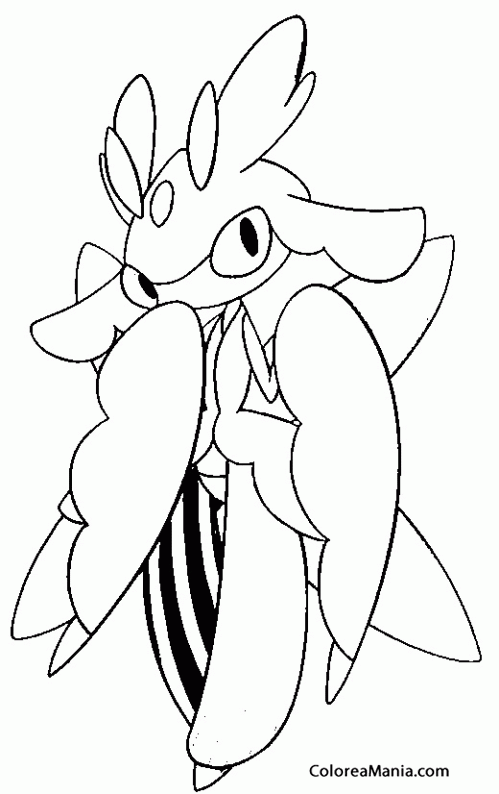 Colorear Lurantis Pokmon Sol y Luna