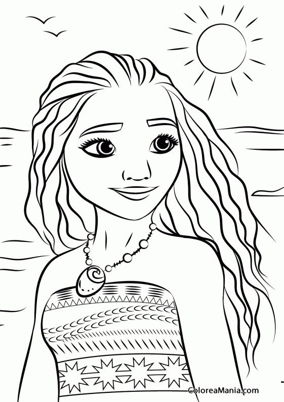 Colorear Princesa Moana 2