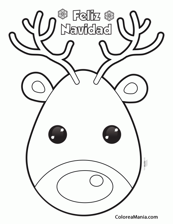 Colorear Feliz Navidad Reno (Navidad), dibujo para colorear gratis Colorear Feliz Navidad Reno (Navidad), dibujo para colorear gratis