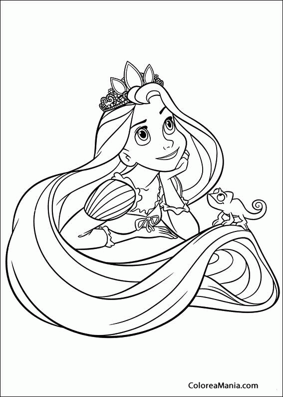 Colorear Rapunzel (Enredados - Rapunzel), dibujo para colorear gratis