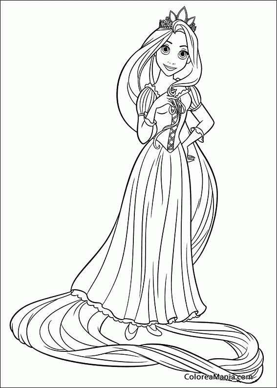 Colorear Rapunzel 3