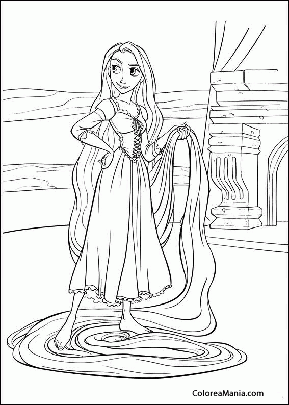 Colorear Rapunzel 4 (Enredados - Rapunzel), dibujo para colorear gratis