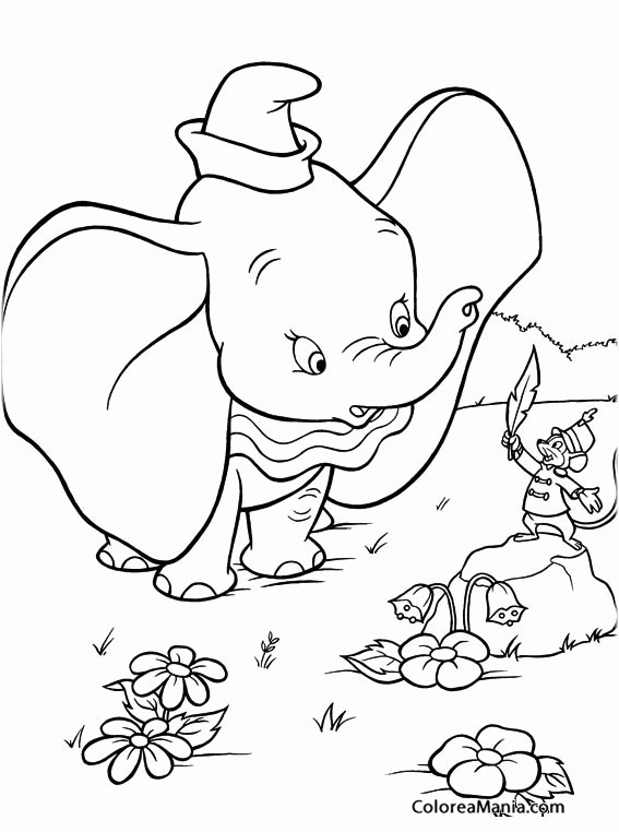 Colorear Dumbo y Timothy 3