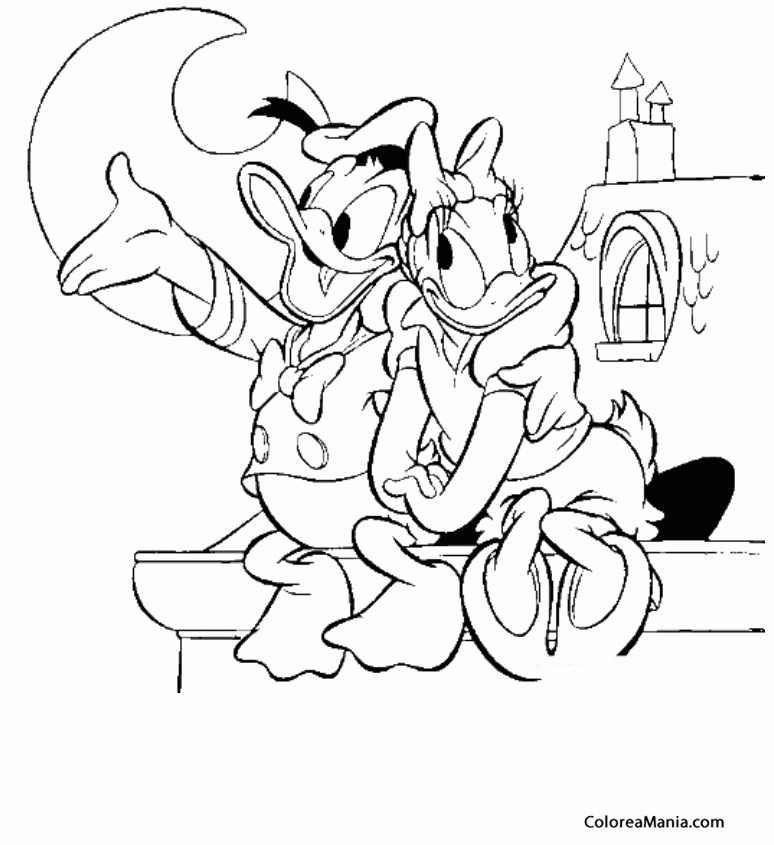 Colorear Donald y Daisy