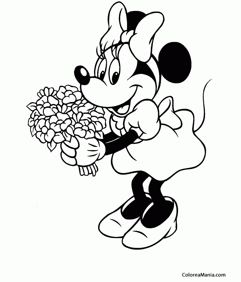 Colorear Minnie (Clásicos Disney), dibujo para colorear gratis