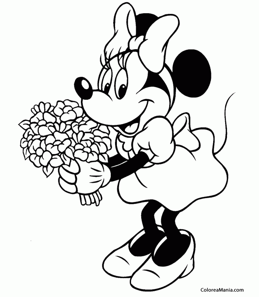 Colorear Daisy con un ramo de flores