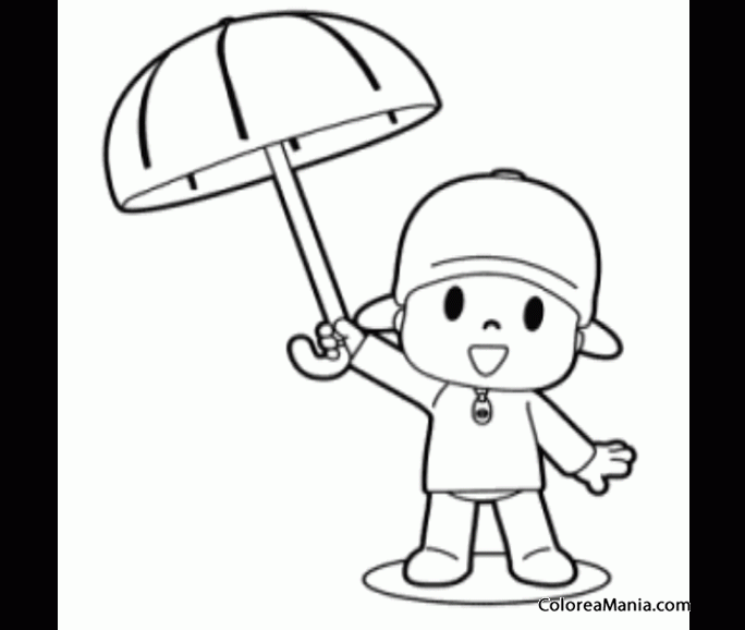 Colorear Pocoy con un paraguas