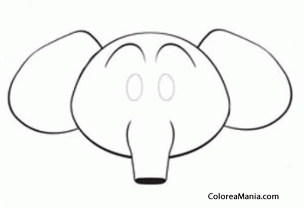 Colorear Careta de Elly, la elefanta