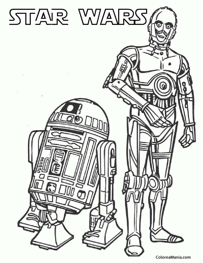 Colorear C-3PO y R2-D2