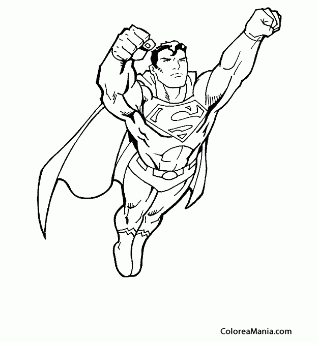 Colorear Superman 01 (Superman), dibujo para colorear gratis