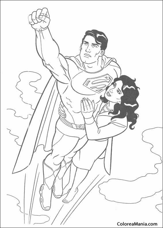 Colorear Lois y Superman