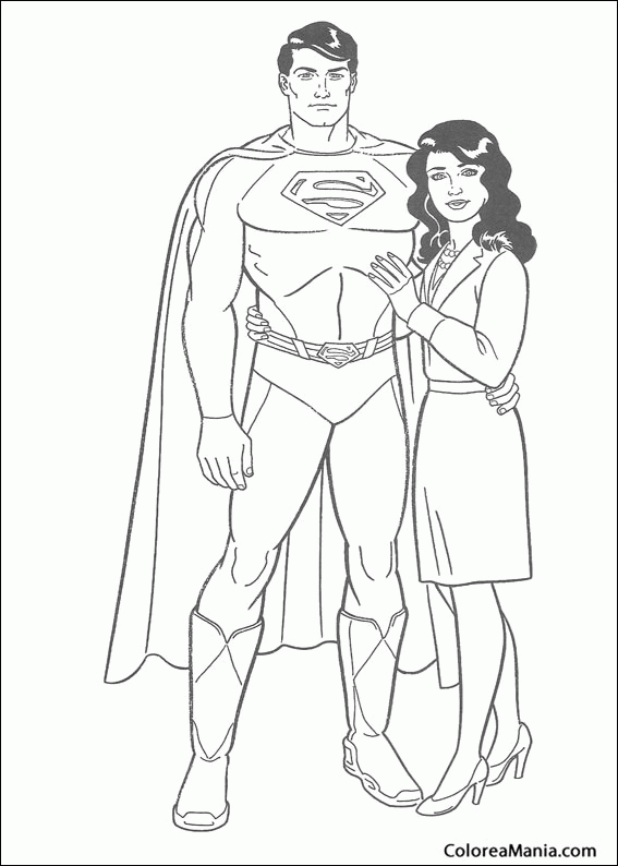 Colorear Superman y Lois 02