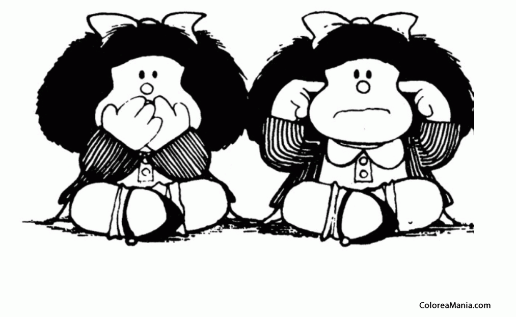 Colorear Mafalda ni habla ni oye 