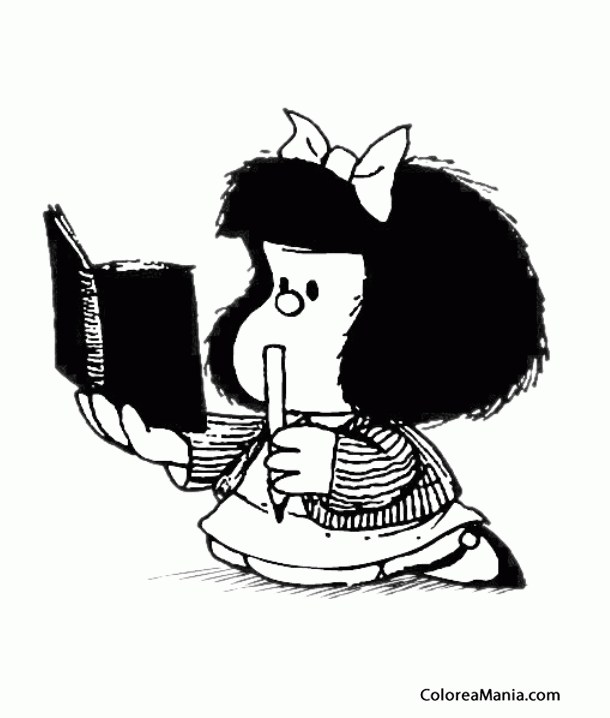 Colorear Mafalda hace cuentas
