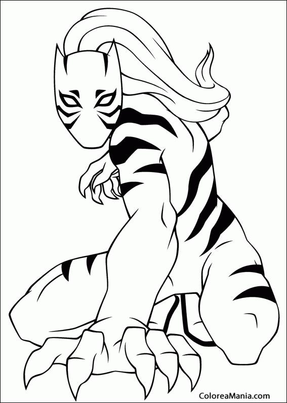 Colorear Lady tigre, Spiderman
